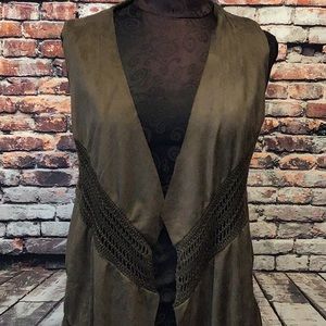 EVELYN blue Long sweater vest